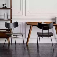 Chaise de salle à manger rétro GEDO, chaise à dossier en fer forgé, style industriel, café