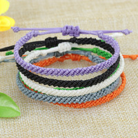 Bracelet en corde tressée en soie de cire de couleur unie, Style bohème, Bracelet de plage étanche, Bracelet de Surf