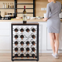Organisateur de rangement pour vin sur pied, personnalisable, en métal noir, résistant à la rouille, durable, design moderne pour table