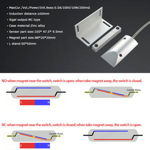 สวิตช์เซ็นเซอร์ประตูแม่เหล็กม้วนสายเคเบิลสวิตช์แม่เหล็กเหนี่ยวนำแม่เหล็กปิดผนึกกันน้ำสวิตช์ควบคุมการเข้าถึงประตูเคสโลหะ - Product Image 4