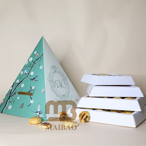 Nueva Caja de Comida Piramidal Personalizada Árabe para Llevar, Empaque para Catering, Caja de Papel Piramidal para Panadería, Bocadillos, Postres y Dulces de Ramadán - Product Image 3