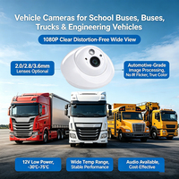 Caméra intérieure compacte pour véhicule avec enregistrement audio 1080P AHD, vision nocturne Starlight, champ de vision large de 150°, caméra dôme pour fourgonnettes et VTC, ODM/OEM