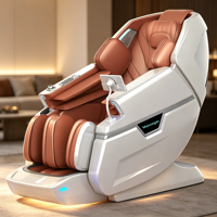Fauteuil de massage 4D à faible bruit YJ-L66 126-156 °   Fauteuil inclinable en cuir PU pour spa domestique, capacité de charge 45-110 kg
