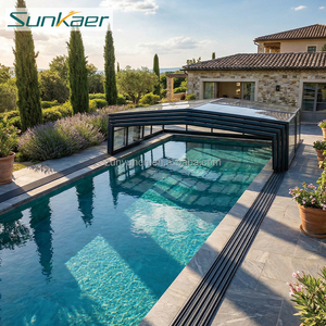 Sunaker <span class=keywords><strong>Véranda</strong></span> coulissante en aluminium motorisée pour extérieur, toit en verre <span class=keywords><strong>rétractable</strong></span> électrique, enclos de <span class=keywords><strong>piscine</strong></span> motorisé - Product Image 6
