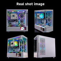Jungle Leopard AC-02 ATX 5.5inch Screen LCD Stylish Mid Tower Case Hyperbolic 10 Fans Curved Glass Panel Type-C Aluminum Metal