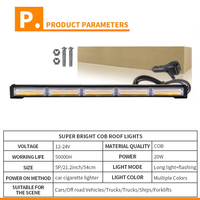 Nueva Barra de Luces LED COB de 12V, Luz Intermitente de Emergencia para Auto, Roja/Azul, IP65 Impermeable, Aleación de Aluminio, Luz Antiniebla de Advertencia
