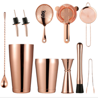 Ensemble de bar à cocktails en acier inoxydable de qualité supérieure, écologique, avec logo personnalisé, comprend des outils de bar et des accessoires pour cocktails