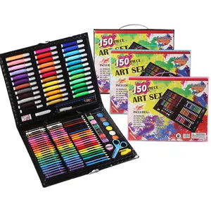 Ensemble de dessin d'art 2022 pièces, Crayons de couleur à l'huile pastel Crayons de couleur aquarelle stylo cadeaux pour enfants ensemble de coloriage 150