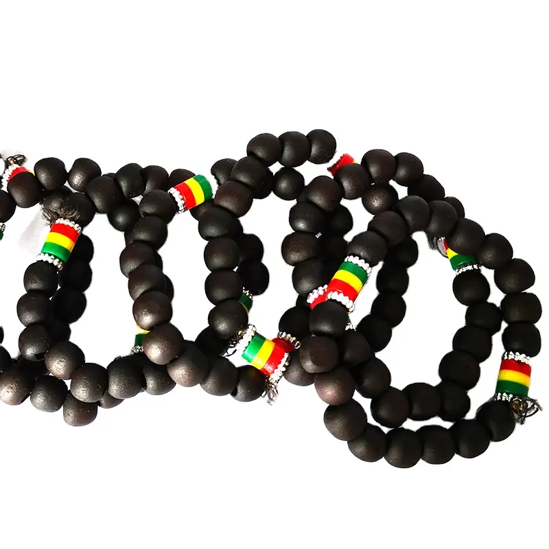 Eenvoudige Zwarte Kleur Afrika Rasta Afrikaanse Kralen Armbanden Mannen