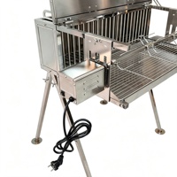 Grill vertical automatique à double broche pour poulet, style churrasco cyprin et brésilien, avec kit de rôtissoire