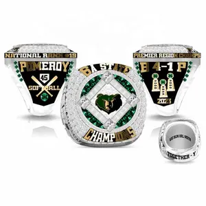 Anillo de campeón personalizado barato, anillo de campeón de fútbol de béisbol de softbol, joyería exquisita chapada en oro para hombres