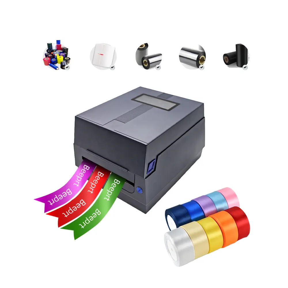 4 inches Thermal transfer printer Shipping 203dpi or 300dpi Print clothes labels print metal ribbon sticker printer machine