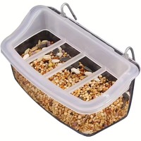 ODM&OEM Mangeoire et abreuvoir pour oiseaux rectangulaires transparents anti-déversement écologiques en plastique pour usage intérieur