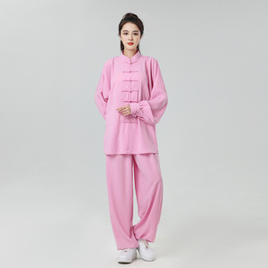 Men's and Women's <strong>Tai</strong> <strong>Chi</strong> Practice <strong>Clothing</strong>, Middle-aged and Elderly Short Sleeved Martial Arts Suit, Cotton and Silk - Product Image 5