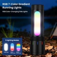 Huizon Lampe torche LED laser blanche en alliage d'aluminium zoomable, étanche IP44, 1000 lumens, rechargeable Type-C, faisceau réglable RGB UV