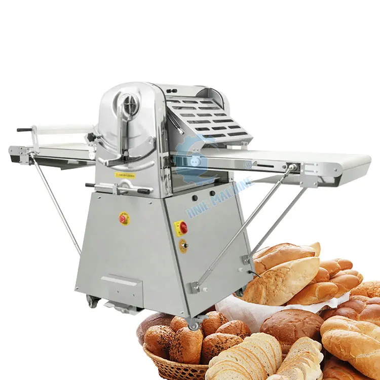 Machine commerciale de rouleau d'acier inoxydable de dessus de table laminoir continu de pâte de croissant pour la boulangerie