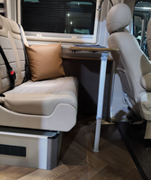 Pieds de table pliants JP RV en alliage d'aluminium avec rails de guidage simples, pieds de table réglables pour table de camping-car, bateau, caravane