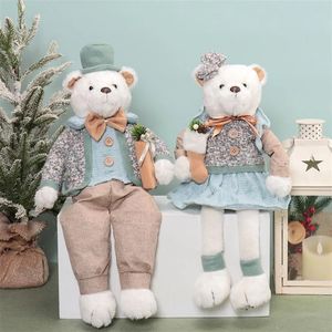 Ensemble de 2 ours en peluche adorables à pattes tombantes, doux, pour décorations de fêtes et cadeaux - Product Image 2