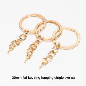 Großhandel Roségold Schlüssel bund Ring Split Schlüssel ring Mit Kette DIY Zubehör Schlüssel anhänger in <span class=keywords><strong>Bulk</strong></span> Metall Ring für Schlüssel bund Karabiner verschluss - Product Image 6