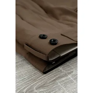 Four Seasons <b>Brown</b> 130's <b>Wool</b> Trousers - Product Image 3