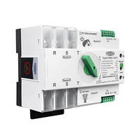 Pengalih Transfer Otomatis, 3 P 3 Fase Din Rail ATS untuk PV dan Inverter Daya Ganda Saklar Pemilih Transfer Otomatis Tanpa Gangguan 63A 100A 125A