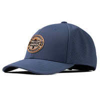 Casquette de golf Performance imperméable personnalisée à 6 panneaux Casquette de baseball en caoutchouc avec logo en polyester noir Casquette de golf en corde découpée au laser