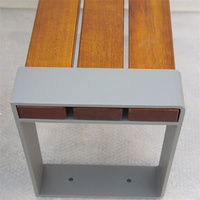 Mobilier d'extérieur Table de pique-nique carrée commerciale en bois pour le camping avec banc Ensemble table à manger et chaises pour le restaurant à l'extérieur du parc