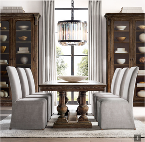 طاولة مستطيلة الشكل من خشب البلوط على الطراز الريفي في الولايات المتحدة ، ملحق مستطيل من الخشب الصلب - Product Image 2