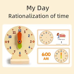 Jouet éducatif Montessori pour l'apprentissage précoce, horloge en bois pour apprendre à lire l'heure, cadeau pour les enfants, les garçons et les filles - Product Image 6