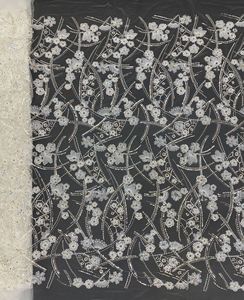 Thêu với sequins + Màu thạch + hạt + Sequins váy giày và mũ đính cườm thêu ren vải - Product Image 3