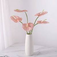 Fleurs d'Anthurium Artificielles Imprimées en 3D Effet Réel, Tiges en Silicone, Lot de Plantes Tropicales Artificielles pour Noël, Pâques, Mariages, Vases et Décoration Intérieure
