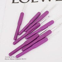NOUVEAU Ensemble de crochets en aluminium, nouvelle arrivée, meilleur prix, 8 pièces/ensemble, ensemble de crochets à poignée douce violette avec sac OPP