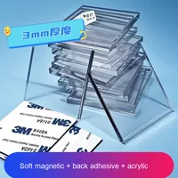 Vente en gros DIY Acrylique Réfrigérateur Aimant Super Transparent Panneau Fort 5cm Carré Patch Moderne Vierge Étiquette de Prix Personnalisable