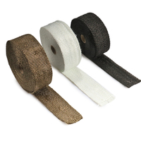 HONGPA 2 "X 100 'Rouleau de chaleur d'échappement pour ruban de protection thermique en fibre de verre de moto avec attaches en acier inoxydable