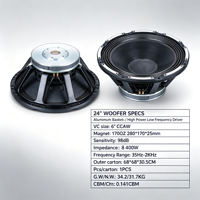 Altavoz de graves PD2460 para cesta de altavoz, 24 pulgadas, 2400W, 8 ohmios, VC6'', equipo de sonido profesional para escenario, imán de 170 oz, OEM
