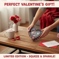 Produit transfrontalier très populaire : NeeDoh Teenie Sparkle Hearts, édition limitée Saint-Valentin, mini cœur souple anti-stress unisexe