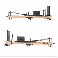 REAP Reformer Pilates Haut de Gamme Pliable en Bois d'Érable Blanc avec Boîte et Planche de Saut pour Studio