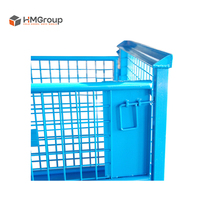 Cage de stockage industrielle en acier métallique pliable à 4 niveaux, robuste et personnalisable, pour entrepôt, avec palettes en treillis métallique