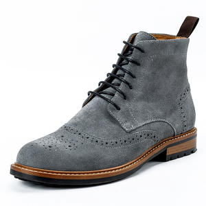 Botas nuevas de cuero hechas a mano de cuero genuino para otoño e invierno, botas <span class=keywords><strong>Chelsea</strong></span> británicas para hombre - Product Image 3