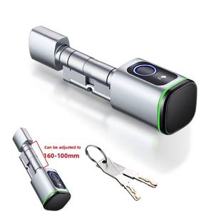 Serrure électronique intelligente haute sécurité avec cylindre en alliage de zinc pour portes en bois/métal/armoires, déverrouillage biométrique par empreinte digitale et carte IC - Product Image 2