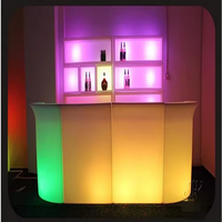 Tables de bar en plastique avec éclairage LED moderne, meubles rechargeables pour hôtels, centres commerciaux, élégantes, pour bars à cocktails, cafés, design de comptoir de bar