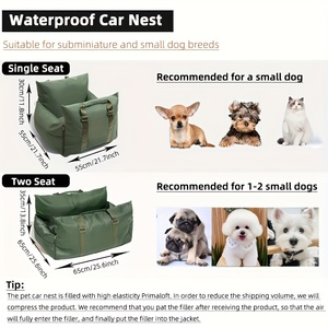 Wasserdichter Umweltfreundlicher Moderner Hunde-Autositz Reise-Hundebett für Kleine und Mittlere Hunde Welpen Abnehmbar und Waschbar Haustierzubehör - Product Image 2