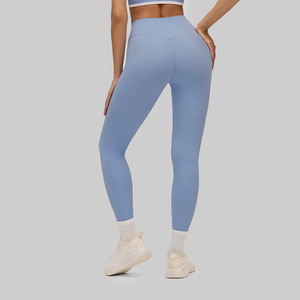 Pantalones de yoga de cintura alta estilo europeo-americano para mujer, control de abdomen, efecto levantamiento de glúteos, nailon y elastano, deportivos hasta el tobillo - Product Image 3