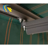Auvent de patio rétractable automatique avec manivelle motorisée LED allume les pièces d'auvent en toile de tissu extérieur résistant aux UV