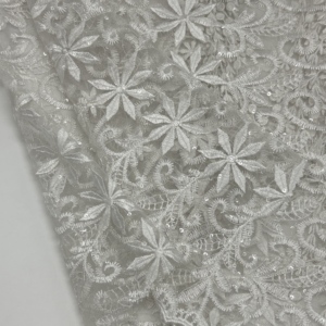 100% <span class=keywords><strong>polyester</strong></span> thêu sequin lưới vải đồng bằng dệt Net cho đám cưới nhà dệt may cho bé trai và bé gái - Product Image 4