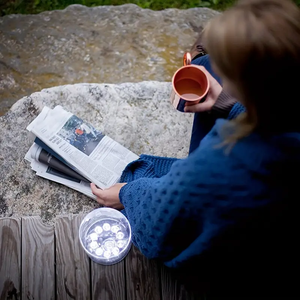 Năng lượng mặt trời Inflatable trang trí ngoài trời lều có thể gập lại trong suốt Frosted da chiếu sáng LED ngọn đuốc cắm trại đèn pin - Product Image 5