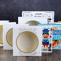 Anpassbare weiße biologisch abbaubare Pizza Box Dreieck Kreis Design Single Slice Takeaway Prägung Matt Laminierung UV-Beschichtung