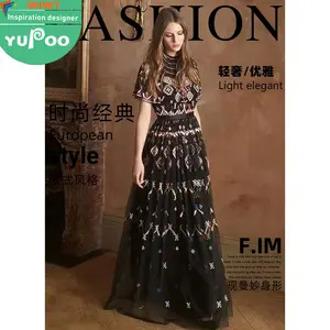 51-8700-stock woman clothes wholesale fashion apparel elegant Club party Muslim floral casual long dresses Club party prom