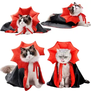 Dog Cat Vampire Cloak Costume Pet Halloween Cape For Small Medium Dogs Cats Puppy