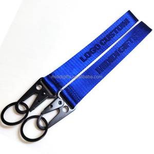 Custom Nylon Short Strap Debossed <strong>Logo</strong> Nylon Wristband Lanyards <strong>Car</strong> Key Chain Lanyards With <strong>Eagle</strong> Hook Embroidered Webbing Tape - Product Image 6